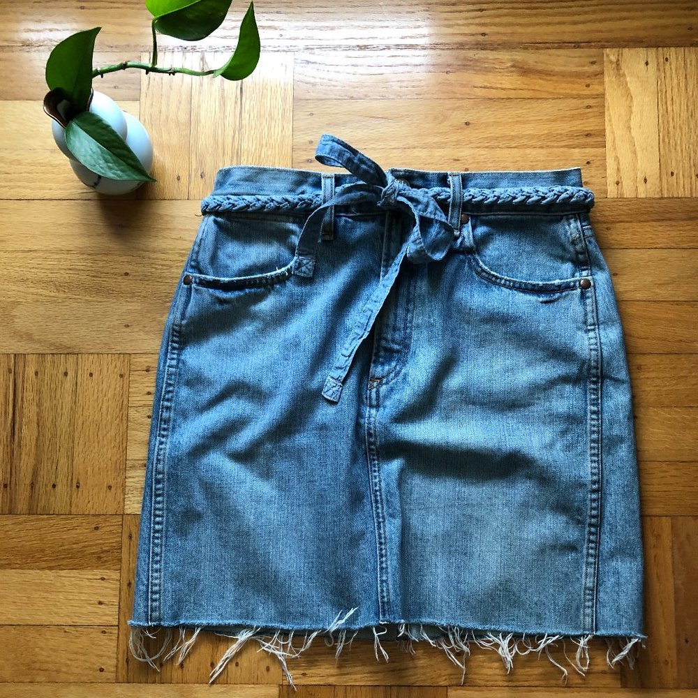 Rag & Bone 100% Cotton Light Wash Baby Blue Moss Denim Skirt - 26 S - Picture 2 of 12